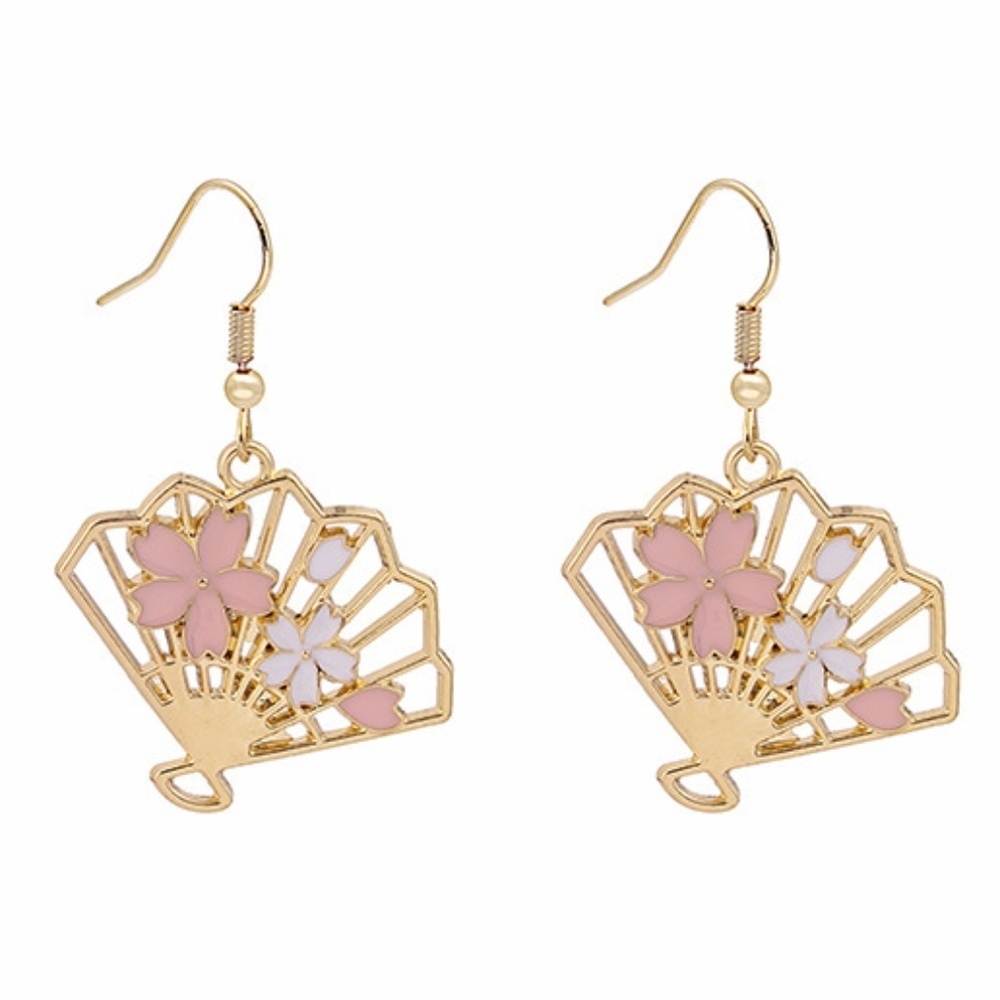 *Saranya* Gold X Flower Simple Scalloped Hollow Design Fashion Earrings